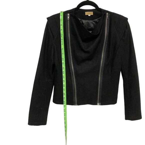 Piko 188 Black‎ Wool Blend Lined Double-Zipper Cropped Jacket, Size Medium - Picture 6 of 9